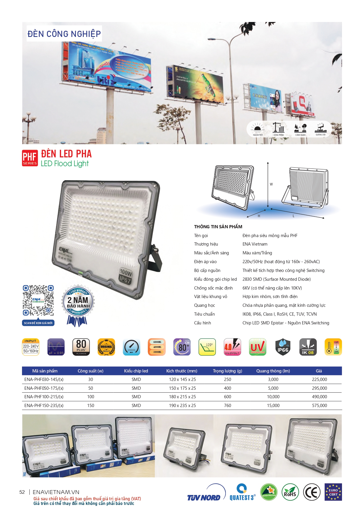 Bảng giá đèn led Ena 2026